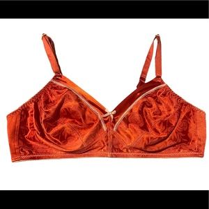 Vintage 1940’s Silk Floral Dark Orange Bra